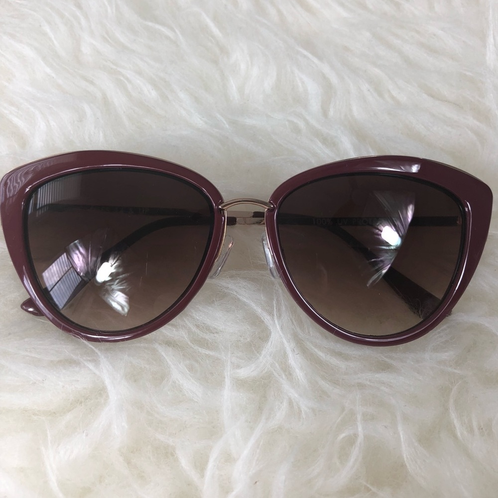 Gold and Purple Cat Eye Sunglasses